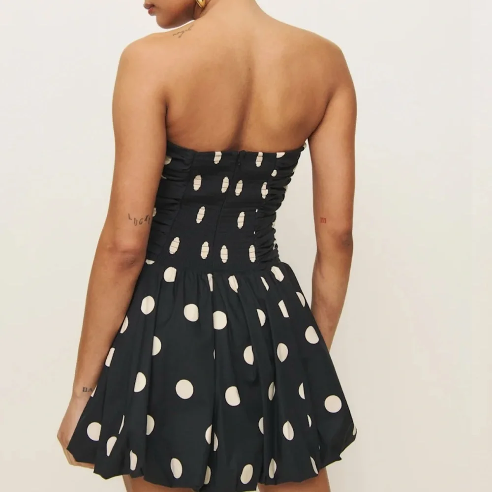 Reformation Black and White Strapless Dress - Picture 2 of 4